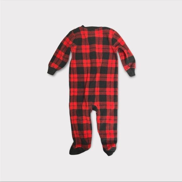 GEORGE | 3/$15 Red and Black Plaid Baby Sleeper - Picture 2 of 3